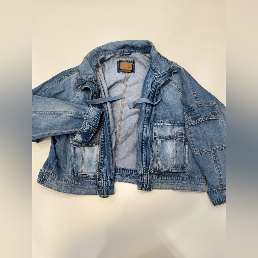 Stylish Blue Denim Jacket From American Eagle -XL